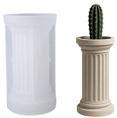 Silicone Roman Column Planter Mold Flexible Design Silicone Texture for Resin Art Projects Creative Decorating Mold