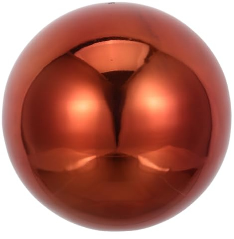 DOITOOL Dekorativ spegelkula för utomhusbruk | 18 cm / 7,1 tum | Spegelkula i rostfritt stål | Ihåliga reflekterande trädgårdsbollar för landskap, uteplatser, fester, orange