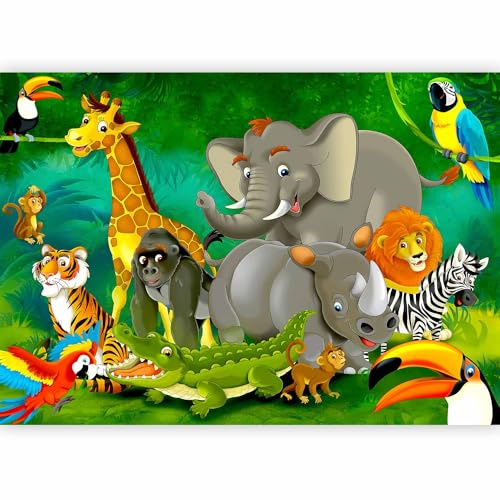 Papier peint murando intissé 350x256 cm Décoration Murale XXL Poster Tableaux Muraux Tapisserie Photo Trompe l'oeil Enfants Animal Jungle e-B-0007-a-a