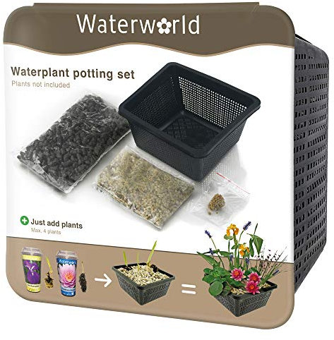 VDVELDE Aqua Set - Eintopfen Set für alle Arten von Wasserpflanzen (Teichkorb, Ton, Kies & Dünger) - VDVELDE WASSERPFLANZEN