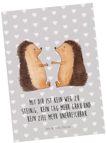 Mr. & Mrs. Panda Postkarte Igel Liebe - Geschenk, einzelkarte, Postkarten, Hochzeit, Freundin, Partner, Hochzeitstag, Ansichtskarten, Fotokarte, Grußkarte