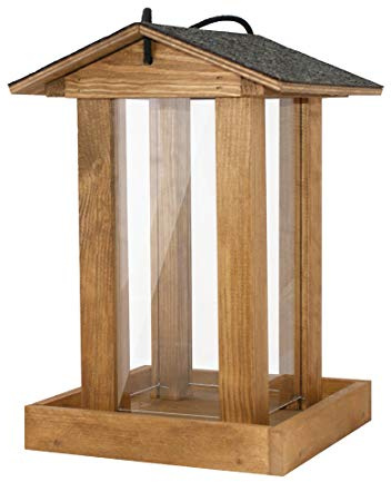 Dehner 2225514 Natura with Silo Wild Bird Feeder House, ca. 28 x 19 x 19 cm, pine, Natural