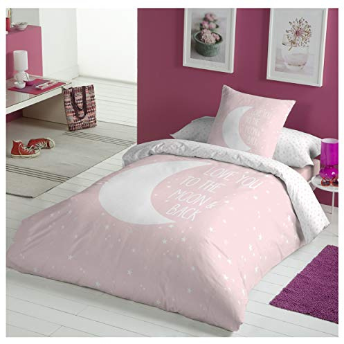 COTTON ARTean Funda nordica Infantil Cama 105 Algodón Moon Pink