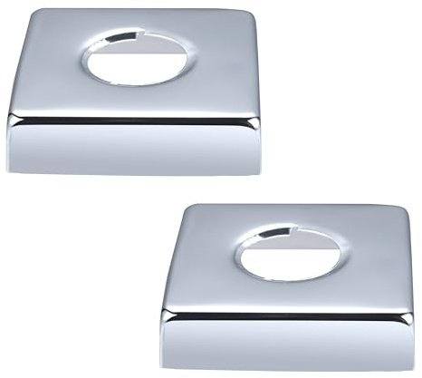 2 Rosaces Carrées chromées pour Robinetterie 20x27 - dimension 59x59 millimètres/Hauteur 19 millimètres NOYON & THIEBAULT
