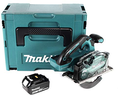 Makita DCS 553 M1J - Sierra circular de mano (batería de ion de litio de 18 V, 150 mm, incluye 1 batería de 4 Ah, sin cargador)