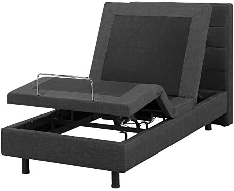 Säng 80 x 200 cm Elektrisk Ställbar Fjärrkontroll Mörkgrå Duke