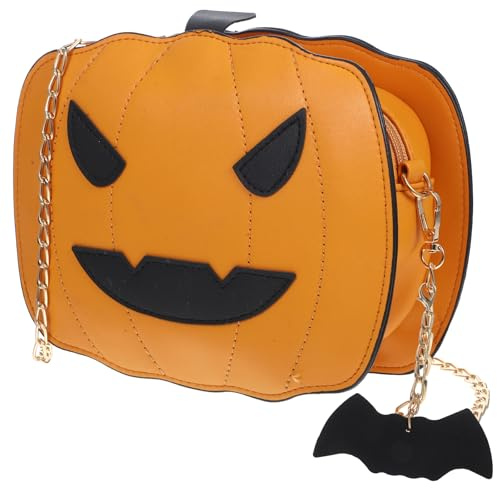 VALICLUD Halloween Sac à bandoulière décontracté citrouille sac à bandoulière petit diable sac à bandoulière sac à main pour étudiantes femmes (noir) cadeau, marron, 2