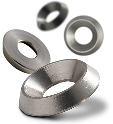 PROTECH 100 Stück Schraubrosetten M6 Edelstahl Scheiben für Senkschrauben Schrauben-Rosetten Zierscheiben Scheiben A2 Unterlegscheiben für Senkkopfschrauben