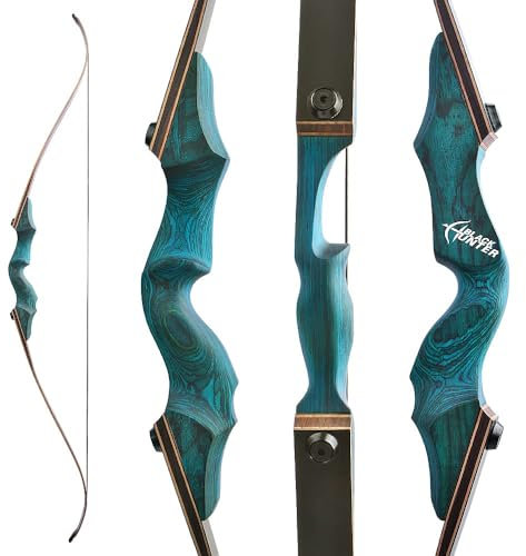 SHARROW 60 Zoll Recurvebogen Set Erwachsene 20-60 Lbs Takedown BogenschießEn Set Jagdbogen Pfeil Bogen Set Erwachsene Sportbogen Recurve Bogen Und Pfeil Set Recurve Bow Rechtehand (Blau, 35Lbs)