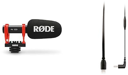 RØDE VideoMic GO II Compact and Lightweight Shotgun Microphone with USB Audio + SC15 USB-C to Lighting Cable (300mm - iOS Compatible) for for Filmmaking, Content Creation, and Location Recording