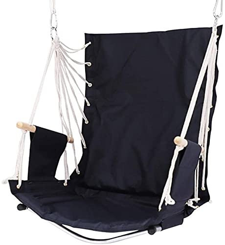 hängestuhl Outdoor Komfortabler Hängemattenstuhl | großer Schwenkstuhl mit Holzarmlehne | für Terrasse, Veranda, Schlafzimmer, Hinterhof, Indoor oder Outdoor (Size : Set of 2)