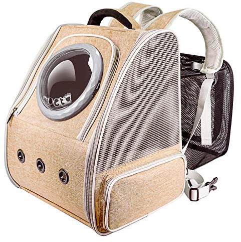 PENCCOR Expandable Pet Backpack, Erweiterbarer Katzenrucksack Hunderucksack bis 8 kg – Großer Faltbarer Haustier Rucksack mit Sicherheitsleine