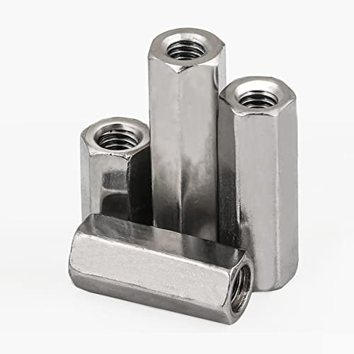 Stück M12 M14 M16 M18 M20 Rechts- und Linksgewinde Sechskantstangenkupplungsmuttern 304 Edelstahl Lange Sechskantmutter Verbindungsgewindemutter-M16x140 (S24),1 Stück