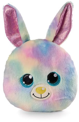 NICI Kissen GLUBSCHIS Hase Rainbow Candy 32x32cm bunt figürlich - Flauschiges Kuscheltierkissen für Jungen, Mädchen, Babys und Kuscheltierliebhaber – ideal für Zuhause, Kindergarten oder unterwegs
