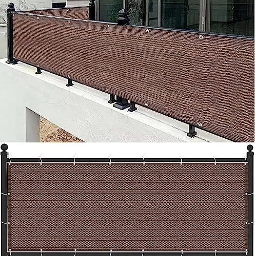 YANHONG Balkon Sichtschutz Balkonverkleidung 100x650cm(39x256inch) Balkon Sichtschutz Balkonabdeckung Balkonsichtschutz 100% Privatsphäre Staubschutz Sonnenschutz für Gartenzaun Balkonzaun, Braun