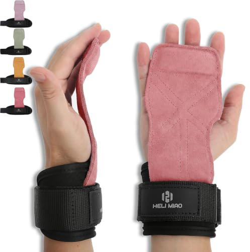 Power Zughilfen Krafttraining, Fast Grip Leder Zughilfe-Handgelenksbandage für Bodybuilding, Fitness, Crossfit, Krafttraining, Powerlifting - Lifting Straps für Frauen und Männer, Schwarz