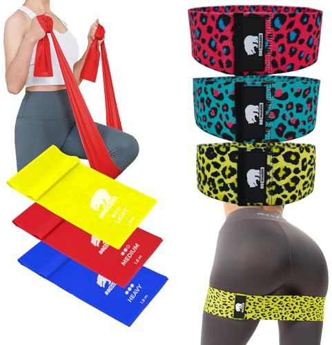 5 Fitnessbänder und 3 Widerstandsbänder Set (180cm) für Home-Gym, Pilates, Yoga. Fitnessband und Terra Band für Effektives Workout zu Hause. Fitness Zubehör. Resistance Bands
