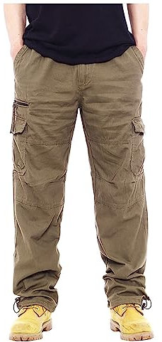 Generisch Schnittschutzhose Herren, Professionelle Arbeitshose Für Männer, Schutz Monteure, Hose Gärtner, Mechaniker, Mit Multi Taschen Arbeitslatzhose Herren Männer Jeans (5XL, Ginger)