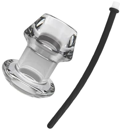 Axcroo Hohl Analplug mit Analdusche Set Analtunnel Offener Buttplug Anus Expander Vaginaldusche Anal Spülung Butt Plug SM Einlauf Analreinigung Enema Irrigator Intimreinigung für Männer Frauen (S)