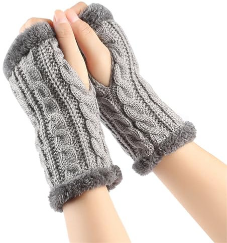 Fulidngzg Armstulpen Damen Winter Y2K Warm Fausthandschuhe Thermo Teenager Mädchen Fingerlose Handschuhe Handstulpen Schwarz Touchscreen Pulswärmer Winterhandschuhe