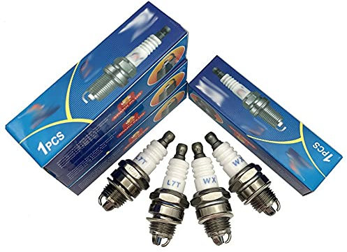 4 stücke 3 Elektroden Zündkerze L7T FIT FÜR BM6A BMR6A WS6E WS7E BPMR6A WS7F CJ7Y W20MU M6 M7 BPMR7A 2-Takt-Kettensäge Feldmäher Motor-Zündkerze