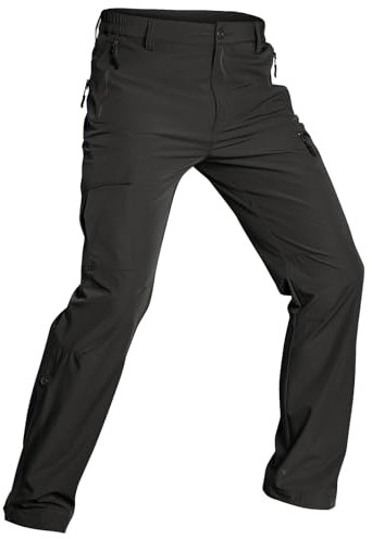 Wespornow Wanderhose-Herren-Outdoor-Hosen-Sommer-Trekkinghose-Atmungsaktiv-Outdoorhose-Stretch-Schnell-Trockend-Lang-Funktionshose-Männer mit 5 Taschen (Schwarz, 34)
