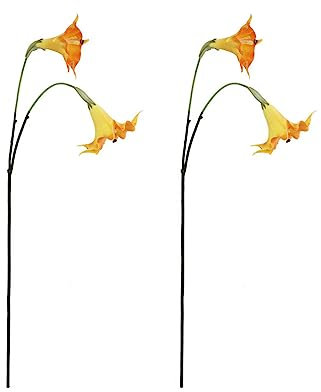 kesurpae 2 Pezzi di Fiori Finti Lavabili vividi Simulati Decorativi realistici a Doppia Testa Cerimonia di Nozze Fiori Artificiali, Arancia