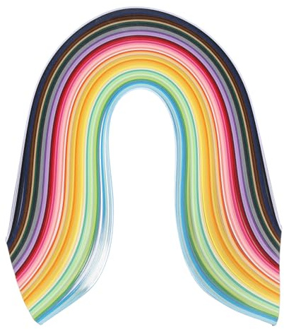 PATIKIL 500 Stück Quilling-Streifen Papier 3/8(10mm) 54cm Origami-Papier Quilling-Streifen für Kunst DIY Handwerk Weihnachten, 50 Farben