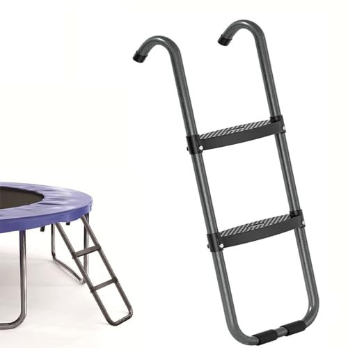 YIQIYOU Trampolin Leiter Universal Trampolin treppe mit 2 extra Breiten Stufen, Trampolin-Zubehör trampolinleiter für Gartentrampolin, 33 x 101cm