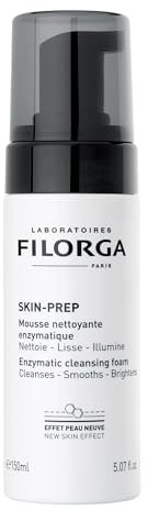 Limpiador facial en espuma limpiadora enzimática Filorga Skin-Prep con aloe, aceite de jojoba y enzima de papaína para limpiar, suavizar y proteger la piel de los contaminantes, 5.07 fl. oz.