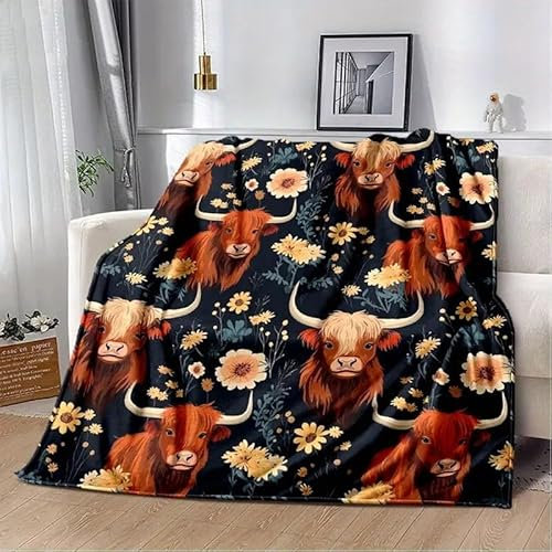 YZQGLHP Kuscheldecke 150x200 Kuh Kuscheldecken Falten Beständig Weich Flanell Flauschige Decke für Fernsehen, Auf Dem Sofa/Bett Faulenzen