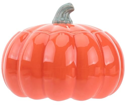 Ciieeo Ciotola Zucca in Ceramica Da 150 Ml Con Coperchio Contenitore Per Zuppa E Stufato Boccale Decorativo Per Caramelle E Condimenti Resistente a Microonde E Forno