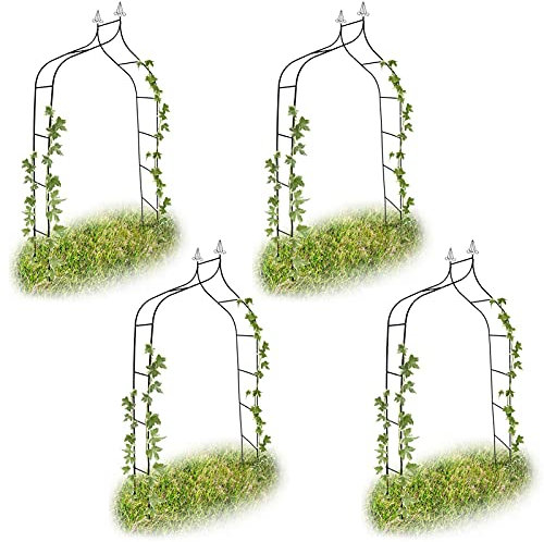 Arco de jardín de metal de 140 x 260 x 38 cm, arco de rosas para varias plantas trepadoras, arcos de entrada de pabellón, para interiores y exteriores, decoración de jardín para celebraciones, diseño