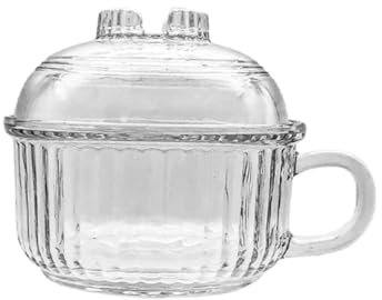 Garneck Tapa de Recipiente de Vidrio Templado Resistente para Postres Café Fideos Instantáneos Elegante