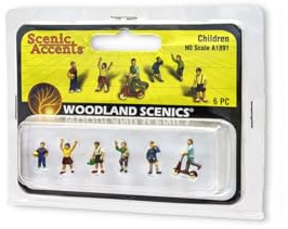 Woodland Scenics A1891 barn skoter boll figurer barn spår H0 HO 1:87