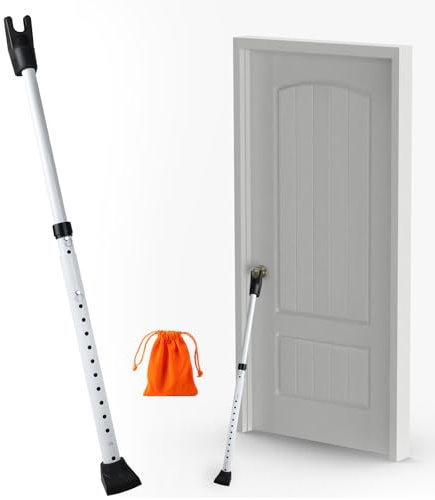 MIGUBIGU Barra de Seguridad para Puertas, Ajustable 57-125 cm, Barra Antirrobo Puerta para Puertas Correderas y Ventanas Correderas, para Pisos, Habitaciones de Hotel y Casas