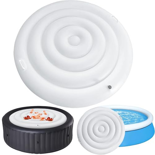 162CM Aufblasbare Abdeckung Whirlpool,Aufblasbare Poolabdeckung Mit 2 Handhaben,Verdicken Thermoabdeckung,Aufblasbarer Whirlpool FüR Den AußEnbereich Whirlpool ZubehöR(Style 3)