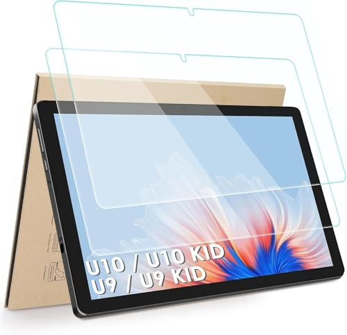 GOZOPO Pellicola salvaschermo per tablet DOOGEE U10 da 10,1/U9/U9 KID/T10 10,1''/T10 Pro 10,1'', pellicola in vetro temperato facile da installare [2 pezzi]