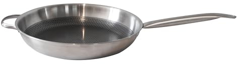 Elo 3583226 Poêle acier inoxydable 18/10, poêle sans PFAS, antiadhésive, induction, revêtement antiadhésif minéral sans PFAS, Acier inoxydable 18/10, Acier inox, Aluminium, Gris alu, 32 cm