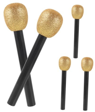 HOOTNEE Lot De 5 Microphones Artificiels Décoratifs en Plastique, Accessoires De Scène pour Cosplay