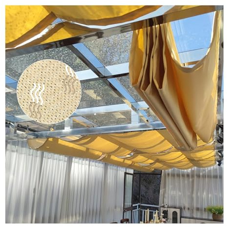 Tenda avvolgibile a forma di U per pergola, protezione UV, 95% traspirante, vela ombreggiante, 1,8 x 20 m, ideale per patio, giardino e terrazza