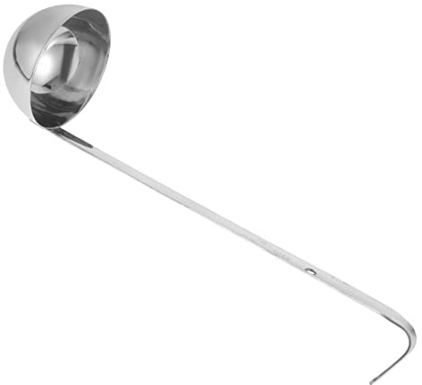 HOMOBABE Louche à Soupe 90 Ml Ergonomique En Acier Inoxydable Résistant à La Chaleur Ustensile De Service Pour Restaurant Cuisine Professionnelle Crochet Pratique