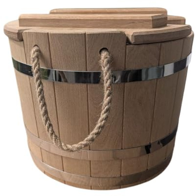 Holz Saunakübel 15 Liter Sauna Eimer Holzeimer Eiche Banya Aufgusseimer (15 Liter)