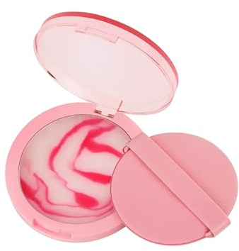 Pressed Setting Powder Long Lasting Oil Control Matte Finish – Pink White Face Powder Tone Correcting Brightening Natural Finish – Blurring Lightweight Compact Makeup