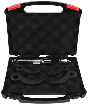 Fuchooky Crowbar Adapter Head Tool Set 1/2in 3/8in Double Square and Square Pry Bars Adapter Head and with Storage Box