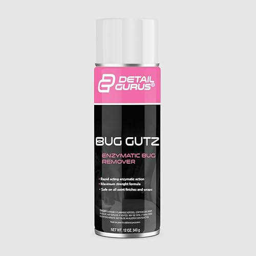 Detail Gurus Bug Gutz Enzymatic Bug Remover – Powerful Car Cleaner Spray for Dried Bugs, Insects & Road Grime – Safe on Paint, Glass, Chrome & Plastic – Fast Acting Automotive Bug Cleaner