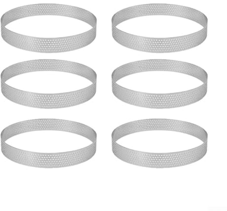 Lot de 6 moules à tarte en acier inoxydable - Passent au four et au lave-vaisselle - Plusieurs tailles - 12 cm