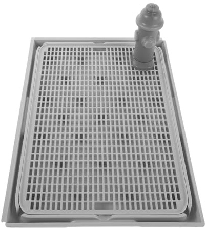 ROMISBABA Support Bac Toilette Chien Intérieur avec Poteau Entraînement pour Pipi Bac Propreté Portable Anti-débordement Nettoyage Rapide et Protection Sol
