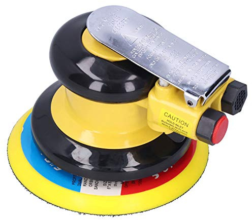 Hamwesh Levigatrice Orbitale Casuale Ad Aria da 5 Pollici, Lucidatrice Pneumatica da 10000 Giri/min con Regolatore di velocità per Legno, Metallo, Fibra di Vetro