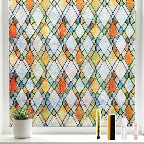 KROMAPOLIS Vinilo Ventana Privacidad, Vinilo Ventana Vinilos para Cristales, Vinilo Arcoíris Adhesivo Cristal, Pegatina Cristal Privacidad Decoración Dormitorio Cocina Window Film - 60x200cm